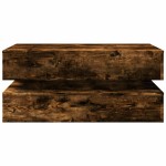 vidaXL Măsuță de cafea cu lumini LED, stejar afumat, 90x50x40 cm vidaXL Măsuță de cafea cu lumini LED, stejar afumat, 90x50x40 cm