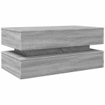 vidaXL Măsuță de cafea cu lumini LED, gri sonoma, 90x50x40 cm vidaXL Măsuță de cafea cu lumini LED, gri sonoma, 90x50x40 cm