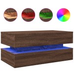 vidaXL Măsuță de cafea cu lumini LED, stejar maro, 90x50x40 cm vidaXL Măsuță de cafea cu lumini LED, stejar maro, 90x50x40 cm