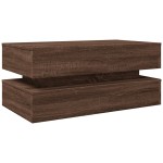 vidaXL Măsuță de cafea cu lumini LED, stejar maro, 90x50x40 cm vidaXL Măsuță de cafea cu lumini LED, stejar maro, 90x50x40 cm