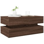 vidaXL Măsuță de cafea cu lumini LED, stejar maro, 90x50x40 cm vidaXL Măsuță de cafea cu lumini LED, stejar maro, 90x50x40 cm