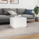 vidaXL Măsuță de cafea cu lumini LED, alb, 50x50x40 cm vidaXL Măsuță de cafea cu lumini LED, alb, 50x50x40 cm