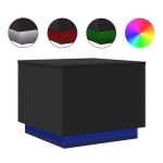 vidaXL Măsuță de cafea cu lumini LED, negru, 50x50x40 cm