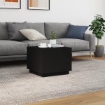 vidaXL Măsuță de cafea cu lumini LED, negru, 50x50x40 cm