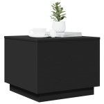 vidaXL Măsuță de cafea cu lumini LED, negru, 50x50x40 cm