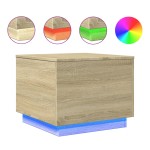 vidaXL Măsuță de cafea cu lumini LED, stejar sonoma, 50x50x40 cm vidaXL Măsuță de cafea cu lumini LED, stejar sonoma, 50x50x40 cm