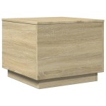 vidaXL Măsuță de cafea cu lumini LED, stejar sonoma, 50x50x40 cm vidaXL Măsuță de cafea cu lumini LED, stejar sonoma, 50x50x40 cm
