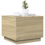 vidaXL Măsuță de cafea cu lumini LED, stejar sonoma, 50x50x40 cm vidaXL Măsuță de cafea cu lumini LED, stejar sonoma, 50x50x40 cm