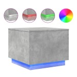 vidaXL Măsuță de cafea cu lumini LED, gri beton, 50x50x40 cm vidaXL Măsuță de cafea cu lumini LED, gri beton, 50x50x40 cm