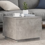 vidaXL Măsuță de cafea cu lumini LED, gri beton, 50x50x40 cm vidaXL Măsuță de cafea cu lumini LED, gri beton, 50x50x40 cm