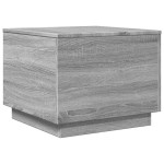 vidaXL Măsuță de cafea cu lumini LED, gri sonoma, 50x50x40 cm vidaXL Măsuță de cafea cu lumini LED, gri sonoma, 50x50x40 cm