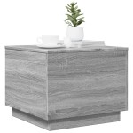 vidaXL Măsuță de cafea cu lumini LED, gri sonoma, 50x50x40 cm vidaXL Măsuță de cafea cu lumini LED, gri sonoma, 50x50x40 cm