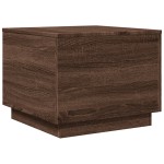 vidaXL Măsuță de cafea cu lumini LED, stejar maro, 50x50x40 cm