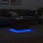 vidaXL Măsuță de cafea cu lumini LED, stejar maro, 50x50x40 cm