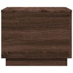 vidaXL Măsuță de cafea cu lumini LED, stejar maro, 50x50x40 cm