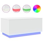 vidaXL Măsuță de cafea cu lumini LED, alb, 90x50x40 cm vidaXL Măsuță de cafea cu lumini LED, alb, 90x50x40 cm