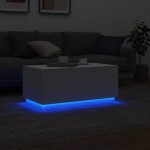 vidaXL Măsuță de cafea cu lumini LED, alb, 90x50x40 cm vidaXL Măsuță de cafea cu lumini LED, alb, 90x50x40 cm