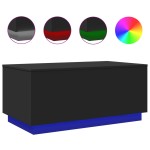 vidaXL Măsuță de cafea cu lumini LED, negru, 90x50x40 cm vidaXL Măsuță de cafea cu lumini LED, negru, 90x50x40 cm