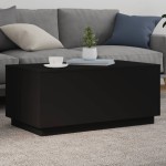 vidaXL Măsuță de cafea cu lumini LED, negru, 90x50x40 cm vidaXL Măsuță de cafea cu lumini LED, negru, 90x50x40 cm