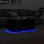 vidaXL Măsuță de cafea cu lumini LED, negru, 90x50x40 cm vidaXL Măsuță de cafea cu lumini LED, negru, 90x50x40 cm