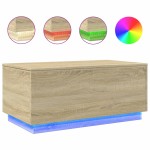 vidaXL Măsuță de cafea cu lumini LED, stejar sonoma, 90x50x40 cm vidaXL Măsuță de cafea cu lumini LED, stejar sonoma, 90x50x40 cm