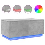 vidaXL Măsuță de cafea cu lumini LED, gri beton, 90x50x40 cm vidaXL Măsuță de cafea cu lumini LED, gri beton, 90x50x40 cm