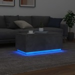 vidaXL Măsuță de cafea cu lumini LED, gri beton, 90x50x40 cm vidaXL Măsuță de cafea cu lumini LED, gri beton, 90x50x40 cm
