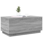 vidaXL Măsuță de cafea cu lumini LED, gri sonoma, 90x50x40 cm vidaXL Măsuță de cafea cu lumini LED, gri sonoma, 90x50x40 cm