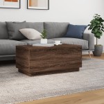 vidaXL Măsuță de cafea cu lumini LED, stejar maro, 90x50x40 cm
