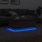 vidaXL Măsuță de cafea cu lumini LED, stejar maro, 90x50x40 cm