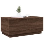 vidaXL Măsuță de cafea cu lumini LED, stejar maro, 90x50x40 cm