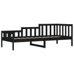 vidaXL Pat de zi, negru, 90x190 cm, lemn masiv de pin