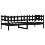 vidaXL Pat de zi, negru, 90x200 cm, lemn masiv de pin vidaXL Pat de zi, negru, 90x200 cm, lemn masiv de pin
