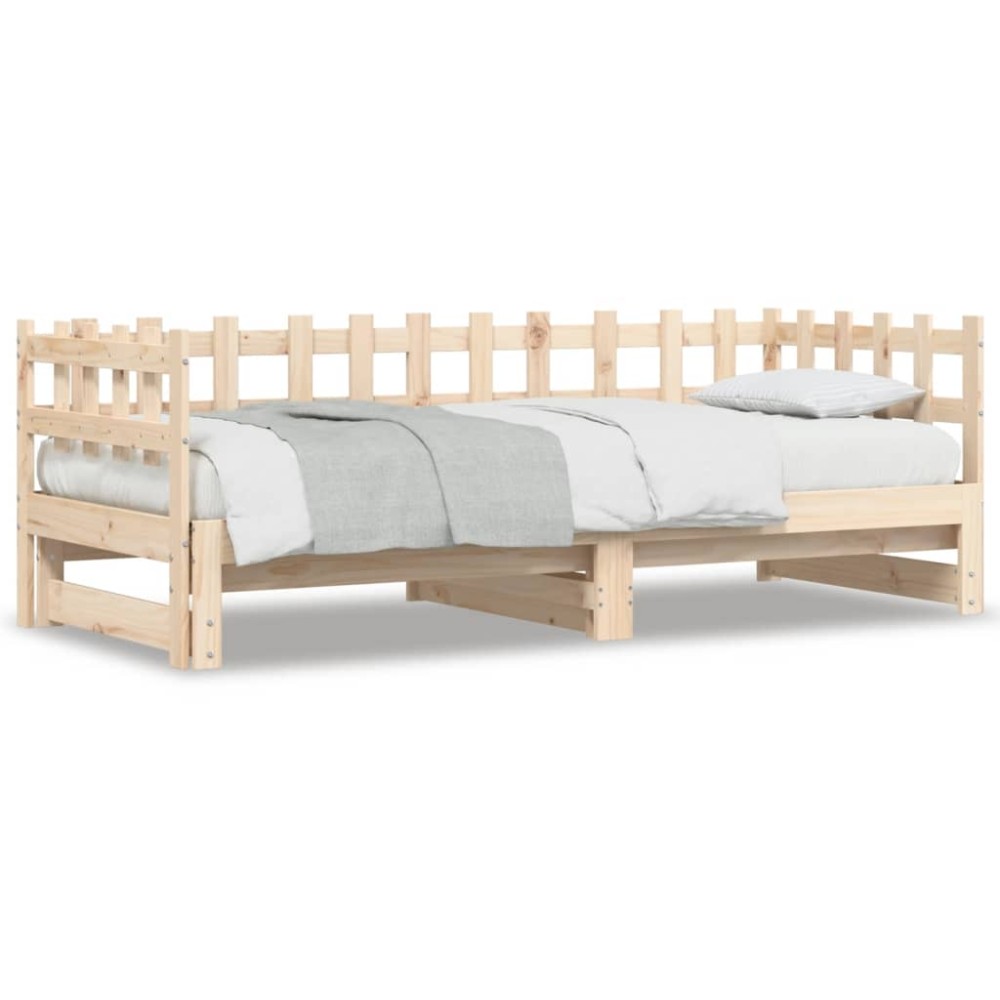 vidaXL Pat de zi extensibil, 2x(80x200) cm, lemn masiv de pin