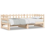 vidaXL Pat de zi extensibil, 2x(80x200) cm, lemn masiv de pin