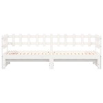 vidaXL Pat de zi extensibil, alb, 2x(80x200) cm, lemn masiv de pin