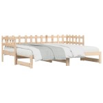 vidaXL Pat de zi extensibil, 2x(90x200) cm, lemn masiv de pin