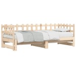 vidaXL Pat de zi extensibil, 2x(90x200) cm, lemn masiv de pin