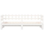 vidaXL Pat de zi extensibil, alb, 2x(90x200) cm, lemn masiv de pin