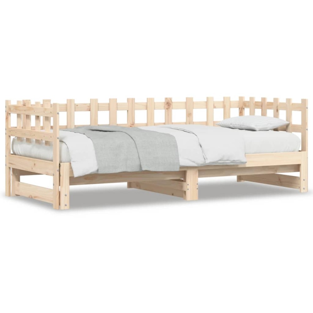 vidaXL Pat de zi extensibil, 2x(90x190) cm, lemn masiv de pin