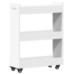 vidaXL Dulap cu roți, alb, 60x22x79 cm, lemn prelucrat