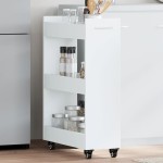vidaXL Dulap cu roți, alb, 60x22x79 cm, lemn prelucrat