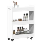 vidaXL Dulap cu roți, alb, 60x22x79 cm, lemn prelucrat