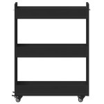 vidaXL Dulap cu roți, negru, 60x22x79 cm, lemn prelucrat