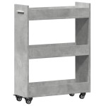 vidaXL Dulap cu roți, gri beton, 60x22x79 cm, lemn prelucrat