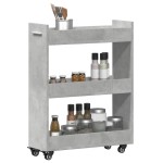 vidaXL Dulap cu roți, gri beton, 60x22x79 cm, lemn prelucrat