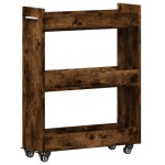 vidaXL Dulap cu roți, stejar afumat, 60x22x79 cm, lemn prelucrat