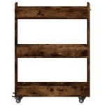 vidaXL Dulap cu roți, stejar afumat, 60x22x79 cm, lemn prelucrat