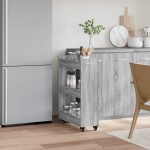 vidaXL Dulap cu roți, sonoma gri, 60x22x79 cm, lemn prelucrat