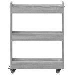 vidaXL Dulap cu roți, sonoma gri, 60x22x79 cm, lemn prelucrat